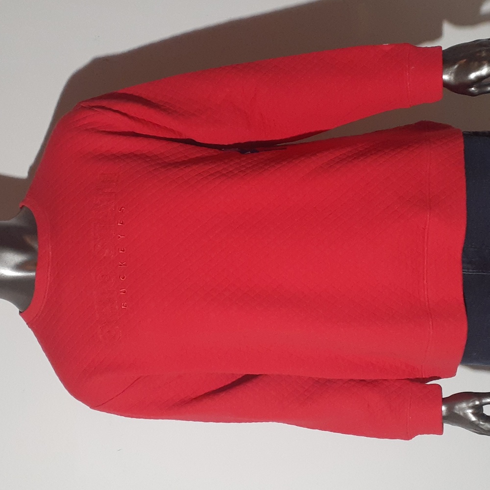 NWT Ohio State Buckeyes Embroidered Quilted Sweatshirt - Large - Red